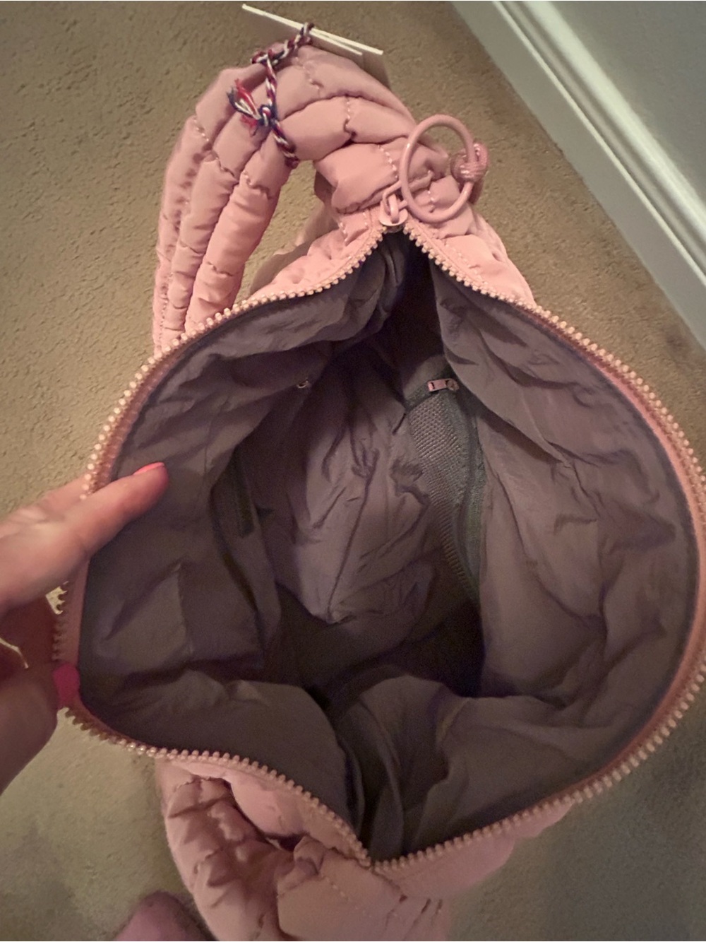 Urban Expressions Quilted Puffer Shoulder Bag - Blush Pink - Picture 2 of 2